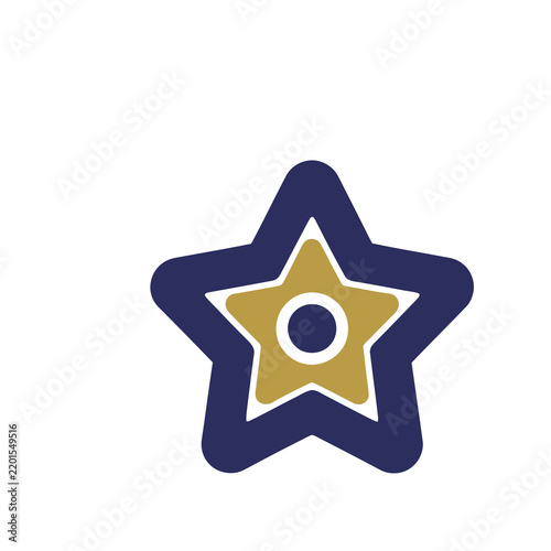 Star shape icon with concentric circles