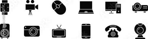 Smart Devices, Computers and Communication Icon Set