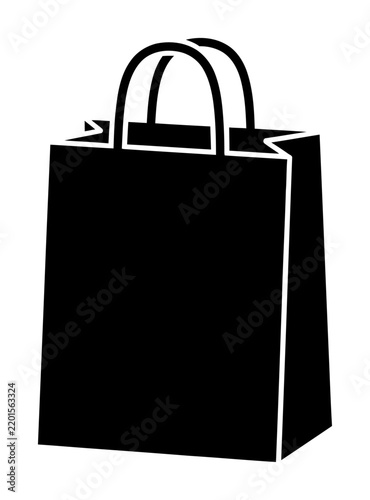 Paper Gift Bag Silhouette Vector Illustration
