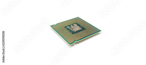 Quadro su tela The CPU on a white background is a symbol of technological development