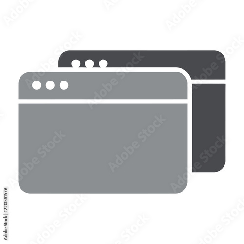 Minimalist browser window icon representing web interface and digital navigation