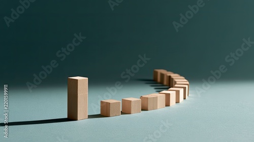 an optical illusion where multiple rows of dominoes appear to align in a sequence that defies physical laws
