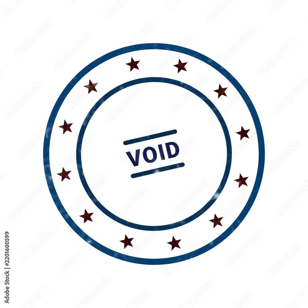 Fototapeta premium Minimalist circular badge with VOID text in blue and gray tones