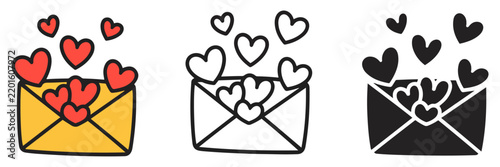 love message heart envelope valentine vector icon