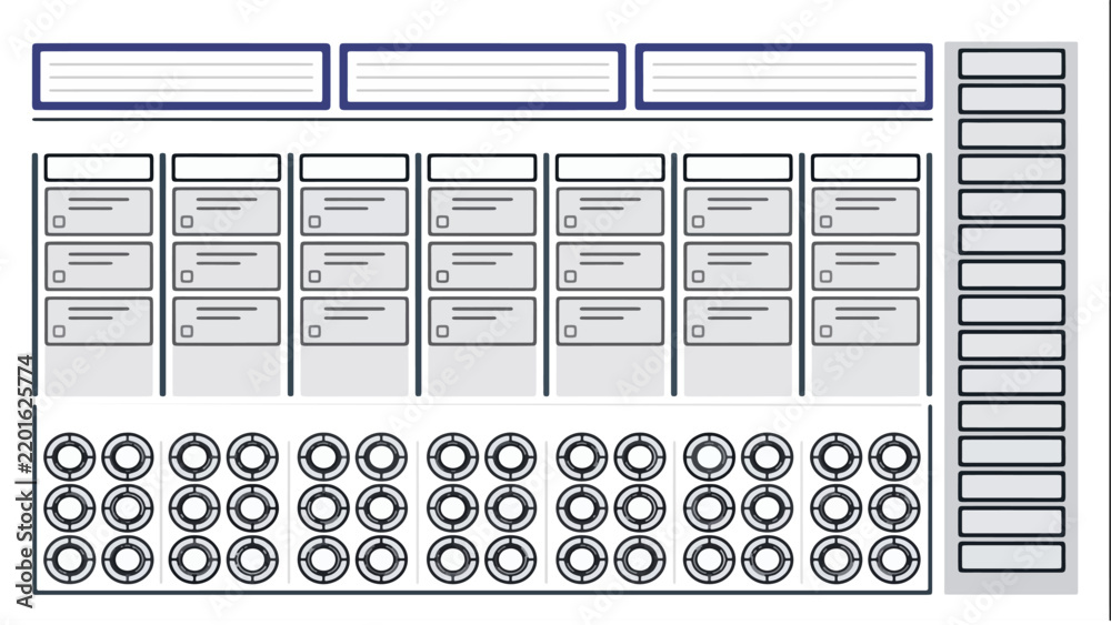 Fototapeta premium Weekly Planner Sheet with Agile Sprint Backlog Columns for Busy Professionals