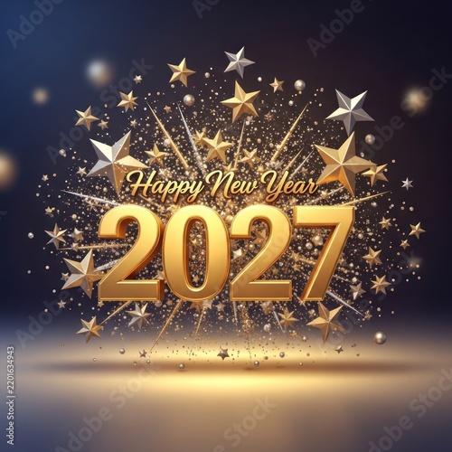 Happy New Year 2027 festive celebration