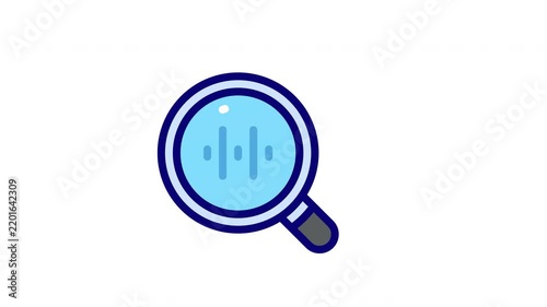 Voice Search Icon with Audio Waveform and Magnifier
