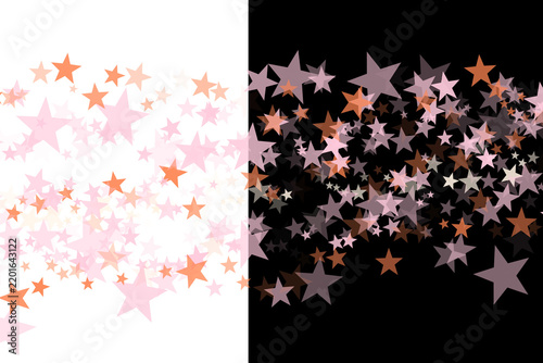 A Split Composition Featuring Geometric Rectangles On The Left And Floating Stars On The Right