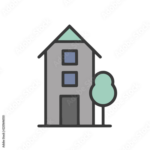 Simple house and tree icon