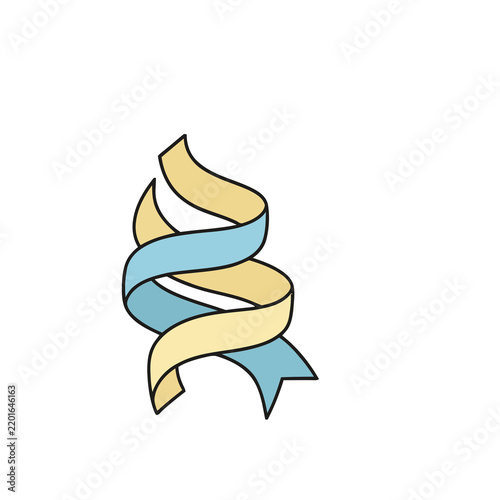 Swirling ribbons isolated on transparent background