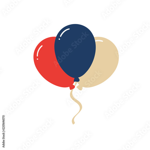 Three balloons isolated on transparent background