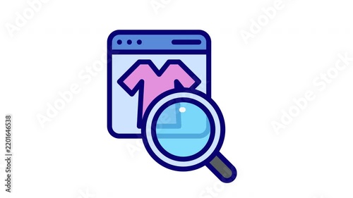 Search Product Icon with Clothing and Magnifying Glass