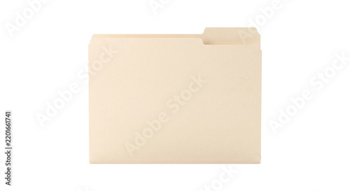 Standard beige manila file folder on transparent background