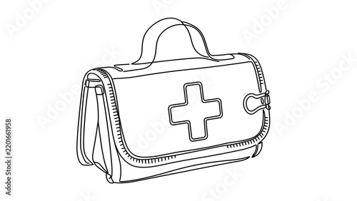 Medical First Aid Kit Bag white background.