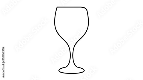 Wine Glass on white background.