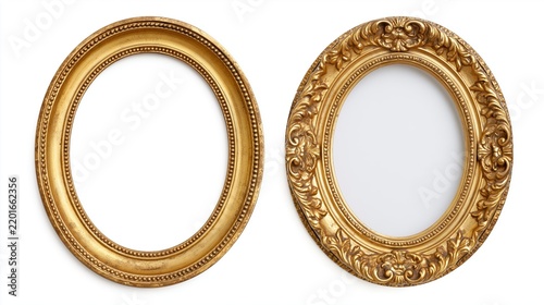 The Ornate Gold Oval Frame Set with Intricate Floral Motifs