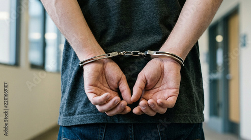 Man Handcuffed Behind Back, Arrested, Prisoner, Crime Concept