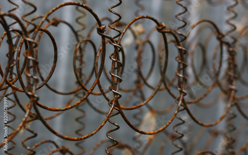 Abstract forms of a metal structure, close‑up view