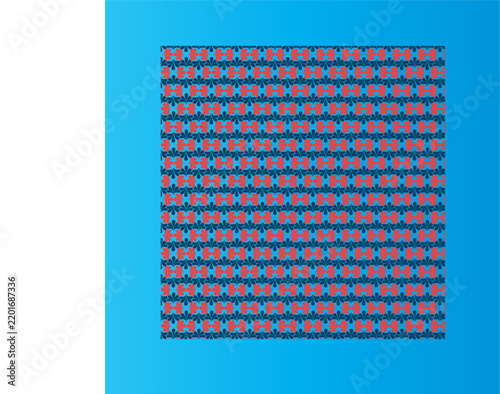 Red and Blue Abstract Geometric Seamless Pattern Ornament Vector Background Sticker Design