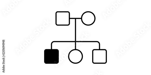 Cuadro en lienzo Family tree diagram with generations represented by shapes.