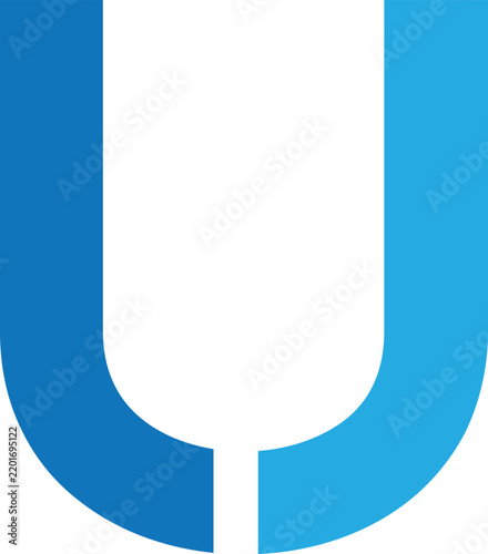 Letter U Split Composition Logo