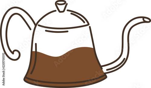 Coffee Kettle Doodle Icon Vector