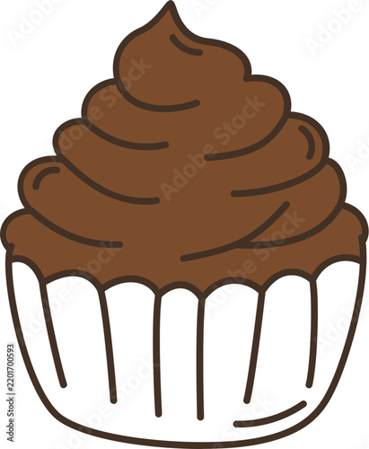 Chocolate Cupcake Bakery Doodle