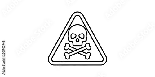 Obraz na płótnie Skull and crossbones danger sign in a triangle on transparent background