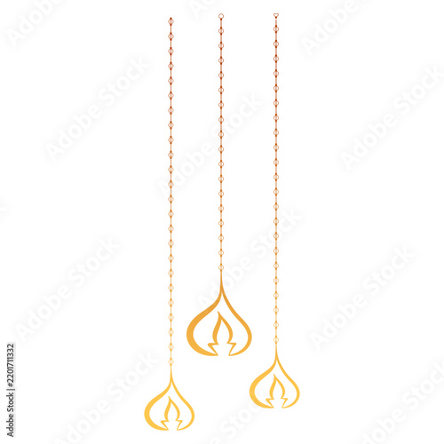 Decorative Hanging Diya Lamps Illustration