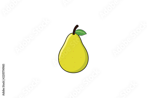korean pear design vector on white background