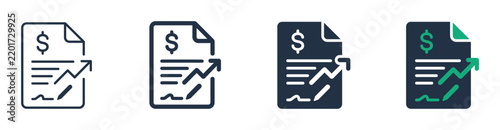 Venture capital term sheet and investment contract agreement vector icon set for funding round negotiations and equity closing