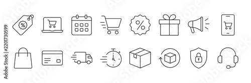 Black Friday and Cyber Monday E-commerce Online Shopping Discount Sale Promotion Vector Illustration