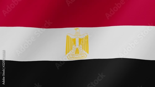 Egyptian national flag waving in the wind