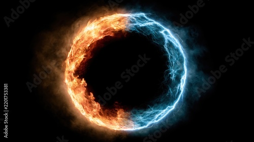 The Ring of Fire and Ice, a radiant cosmic circle framing intense energy