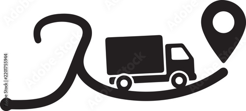 Delivery Truck Route with Location Pin for Last Mile Logistics
Courier Truck Traveling Along Route to Delivery Destination
Parcel Delivery Path with Cargo Van and Map Location Marker
Shipping Route Ic