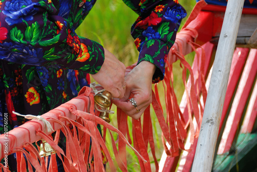 Khanty herder woman's hands. Yamal, Russia