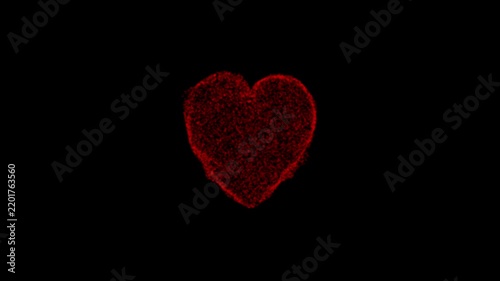Glowing Red Particle Heart Abstract Background for Valentine's Day and Romance Concepts