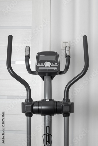 Elliptical trainer console and handles at home