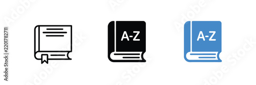 Фотография Dictionary book vocabulary alphabet AZ reference guide, language learning, educa