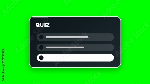 Multiple Choice Quiz Card Animation on Green Screen