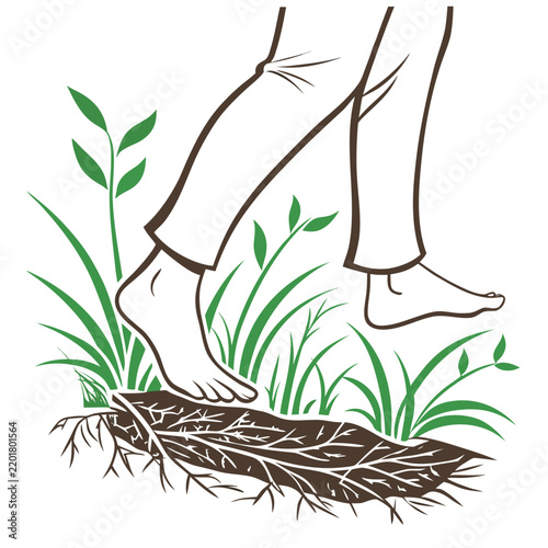 Barefoot Earthing Grass