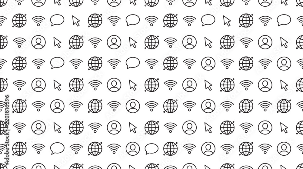 Fototapeta premium Digital Technology Icon Pattern Set for Web and Interface UI Design
