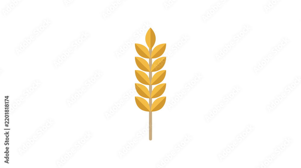 Obraz premium Golden wheat icon with transparent background