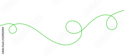 Green Continuous Swirl Line Vector