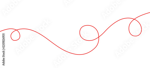 Red Continuous Swirl Line Vector