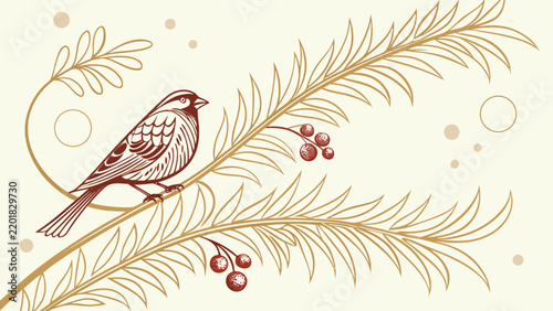 Elegant Christmas ornamental corner design with hanging baubles