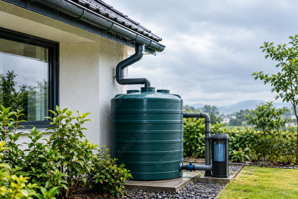 Obraz premium Residential Rainwater Harvesting Tank System