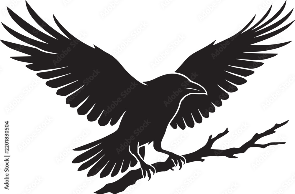 Fototapeta premium Crow Silhouette Icon