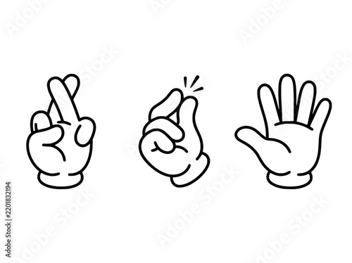 Cartoon Hands Gestures Set Isolated