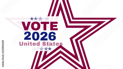 vote 2026: american electoral symbolism, patriotic design, presidential elections, democracy, and active civic participation across the united states